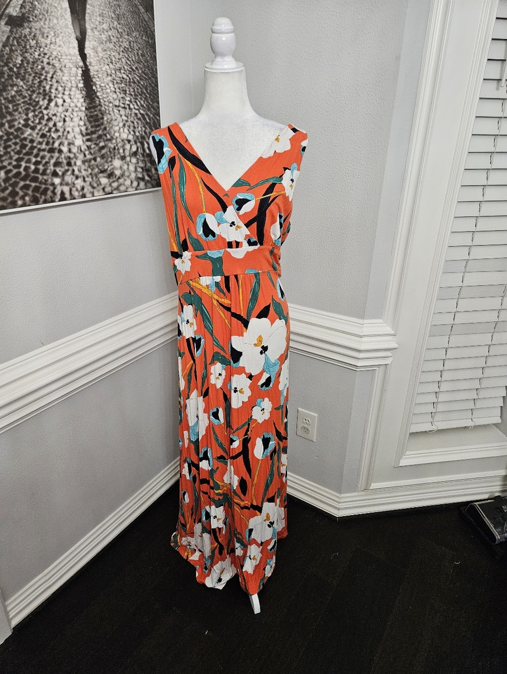 Sigrid olsen Maxi Dress XL floral vneck sleeveless